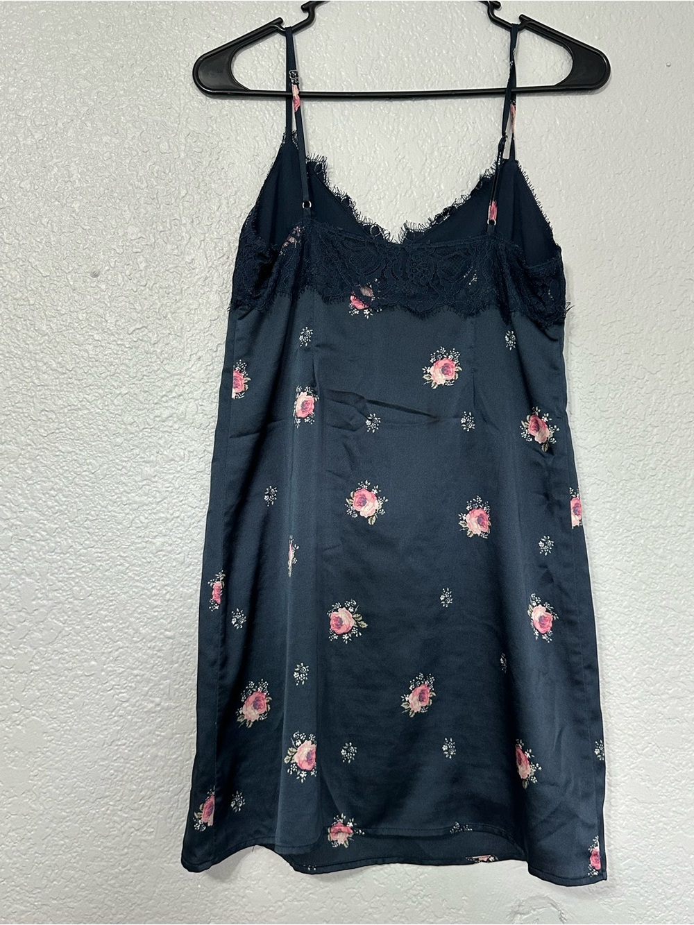 Abercrombie & Fitch Lace Trim Slip Dress XS Dark Floral Whimsigoth Fairy Grunge - Picture 3 of 10
